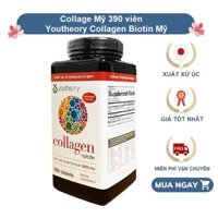 Collage Mỹ 390 viên youtheory collagen biotin Mỹ