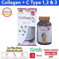Collagen + C đẹp da, sáng da, hạn chế lão hoá da hiệu quả Lọ 60 viên
