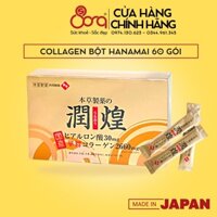 Collagen Hanamai Gold dạng bột chiết xuất sụn vi cá mập Nhật Bản hộp 60 gói x 2g