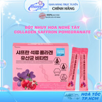 Collagen Lựu Đỏ Nhụy Hoa Nghệ Tây Saffron Pomegranate Collagen Prebiotics Vitamin Hộp 30 Gói - Nhập Khẩu Chính Hãng