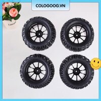 [Cologoog.vn] 4 Vành bánh xe & Lốp xe mới cho HSP 1: 10 Monster Truck RC Car 12mm Hub