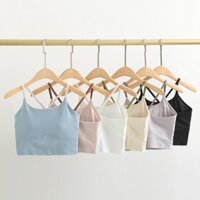 Colorblocking quần lót yoga nữ giọt nước lưng dây mỏng có thể đeo bên ngoài với miếng lót áo ngực