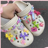Colored balloon dog sticker dép crocs( KHÔNG KÈM DÉP )Jibbitz, charm gắn sục/set sticker shoe charms