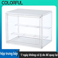 COLORFUL Acrylic Hộp Mica Hộp Nhựa Trong Suốt Hộp Đựng Giày Túi Xách Mỹ Phẩm Hộp Trưng Bày Mô Hình Búp Bê