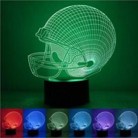 Colorful Rugby Hat 3D Touch Control USB LED Desk Table Light Night Lamp