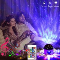 Colorful Starry Sky Light Projector Blueteeth Voice Control Music Player LED Night Light Charging Projection Lamp Kids Gift