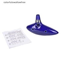 Coloursswallowfree 12 Lỗ Ocarina Gốm Alto C của Ocarina Sáo Xanh Ocarina Nhạc Cụ Abc
