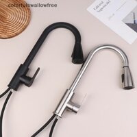 Colourswallowfree 304 Thép Không Gỉ Kéo Ra Vòi Bồn Rửa Nhà Bếp Vòi Nước Gắn Sàn Trộn Stream er Đầu Xoay 360 Nóng Lạnh Vòi ABC