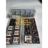 com bo 10 rơ le 4 chân - rơ le 5 chân 12v - 24v 100A vuông trong ổn định điện cho còi, đèn, loa xe