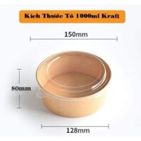 Com bo 100c Tô giấy nâu đựng bún, phở, cháo.có kèm nắp.