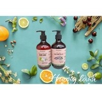 Com Bo 2 Cặp Dầu gội Dầu xả bồ kết - bưởi cô đặc, dầu gội thảo dược kích thích mọc tóc Giọt Lành 500ml