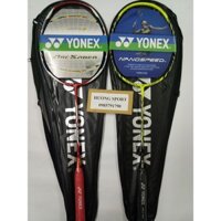 Com bo 2 cây vợt cầu lông Yones khung cacbon và 3 quả cầu nhựa chính hãng