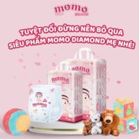 (Com bo 2b tặng khăn ướt) Bỉm tã dán/quần MOMO DIAMOND ORGANIC Sd64/Md62/ M60/L54/XL50/XXL48/XXXL46