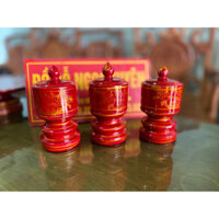 Com bo 3 quả đài đựng chén nước gỗ xoan ta trang trí ban thờ