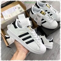 COM BÔ ✔️FULL BOX BILL✔️Giày Sneaker Nam Nữ Trắng, Adidas Super Star mũi sò Giày Thể Thao adidas 𝑺𝒐̀ Đủ Size Nam nữ
