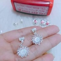 Com bo Charm bạc móc treo hoa tròn