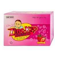 Cốm Bổ Sung Kẽm Zinc Kid Inmed Hương Dâu Hỗ Trợ Chống Còi Xương, Chậm Lớn Cho Trẻ Hộp 25 Gói