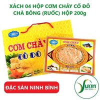 CƠM CHÁY CỐ ĐÔ ( Xách gồm 04 hộp 200g) phù hợp quà biếu tặng cơm cháy chà bông món ăn đặc sản Ninh Bình - Vườn Đặc Sản