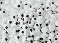 Cốm đường (kẹo) halloween -Hình mắt trắng đen size nhỏ 0.7cm (gói 100gam