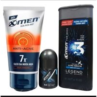 com o 3 món dành cho nam sữa tắm xmen 150g +sữa rửa mặt xmen 100g + lăn khử mùi 25ml