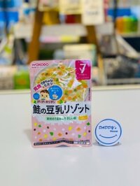 Cơm Risotto cá hồi & rau củ ninh sữa đậu nành Wakodo 7th (80g)