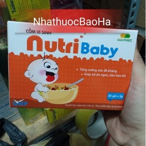 Cốm Vi Sinh Nutribaby, Hộp 20 gói x 3g - Giúp Trẻ Ăn Ngon Tăng Cường Sức Đề Kháng