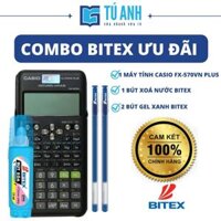 Combi Bitex Ưu Đãi  - Máy Tính Khoa Học Casio FX-570VN PLUS 1  Bút Xoá Nước Bitex 1  Bút Gel Xanh Bitex 2