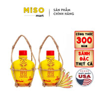 COMBO 02 BÌNH GỐM 60 ĐẠM Nước mắm Tĩn cá cơm ruột đỏ độ đạm 250ml rin nguyên chất