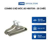Combo 02 bộ móc áo  JYSK Hektor  bọc nhung màu xám  45x24x0.5cm  Bộ 10 chiếc - Nhung xám