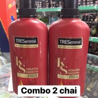 combo 02 chai Dầu gội Tresemme Thái Lan 425 ml màu đỏ Keratin Smooth
