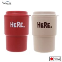 Combo 02 cốc giữ nhiệt có nắp xoay HERE 320ml cao cấp tiện dụng - Hàng nội địa Nhật Bản. - Be  Đỏ