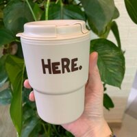 Combo 02 cốc giữ nhiệt có nắp xoay HERE 320ml cao cấp tiện dụng - Hàng nội địa Nhật Bản. - Be  Be