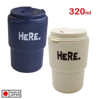 Combo 02 cốc giữ nhiệt có nắp xoay HERE 320ml cao cấp tiện dụng - Hàng nội địa Nhật Bản. - Xanh Navy  Be