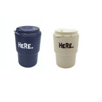 Combo 02 cốc giữ nhiệt có nắp xoay HERE 320ml cao cấp tiện dụng - Hàng nội địa Nhật Bản. - Xanh Navy  Be
