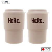 Combo 02 cốc giữ nhiệt có nắp xoay HERE 320ml cao cấp tiện dụng - Hàng nội địa Nhật Bản. - Be  Be