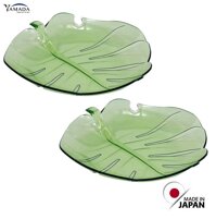 Combo 02 Đĩa nhựa pha lê màu xanh hình chiếc lá Yamada - Nội địa Nhật Bản