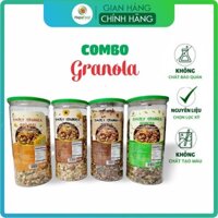 Combo  02 hộp granola ngẫu nhiên 500g - Tặng kèm 01 trái cây sấy 100g- Đồ ăn vặt giảm cân healthy