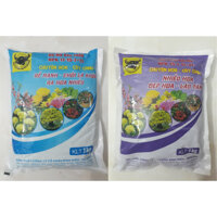 Combo 02 loại Phân bón đầu trâu NPK 17-15-7TE và 15-7-17TE cao cấp gói 1KG chuyên hoa - cây cảnh giúp phát triển toàn diện cho hoa và cây cảnh
