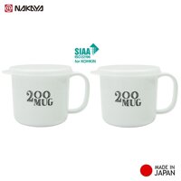 Combo 02 Ly nhựa có nắp mềm Nakaya 200ml &amp; 300ml dùng được trong lò vi sóng hàng nội địa Nhật Bản Made in Japan - Trắng  White - 200ml