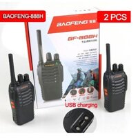 Combo 02 Máy Bộ Đàm Baofeng BF- 888h, Sạc Cổng Type C, Sạc Cốc, Bảo Hành 12 Tháng