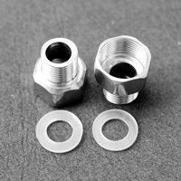 Combo 02 nối giảm nối hụt ren trong 27 - ren ngoài 21, nối ren trong 27 ren ngoài 21 Inox kèm gioăng