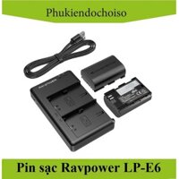 Combo 02 pin +01 sạc Ravpower LP-E6N(RP-BC003)