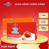 Combo 02 thùng Sữa chua uống tiệt trùng vị Dâu, vị cam Yo mocha 170ml Mộc Châu Milk (170ml x 96 Hộp)
