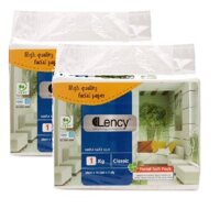 Combo 02 túi khăn giấy lụa Lency 1 kg ( 2 lớp), 100% virgin tissue, size 200mm x 195 mm, Dai, Mềm Mại và Siêu Tiết Kiệm