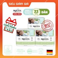 [COMBO 03 BỊCH] Bỉm/Tã dán Moltex New Born Size 2-4kg 22 miếng