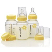 Combo 03 bình trữ sữa Medela loại 150ml có nắp đậy và núm ty đi kèm