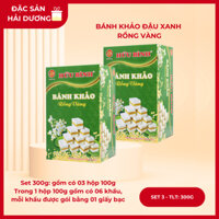 combo 03 hộp bánh khảo đậu xanh  300g - Hữu Bình, đặc sản Hải Dương