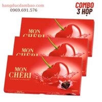 Combo 03 hộp Moncheri socola nhân rượu, hộp 15 viên [3x157g]