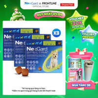 [Combo 03 hộp] NexGard SPECTRA-Viên nhai mềm phòng&trị nội, ngoại ký sinh trùng cho Chó-3 hộp 9 viên