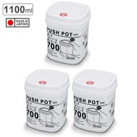 Combo 03 Hộp nhựa đựng thực phẩm Sanada Push Pot - Hàng nội địa Nhật Bản - 700ml - Trắng trong